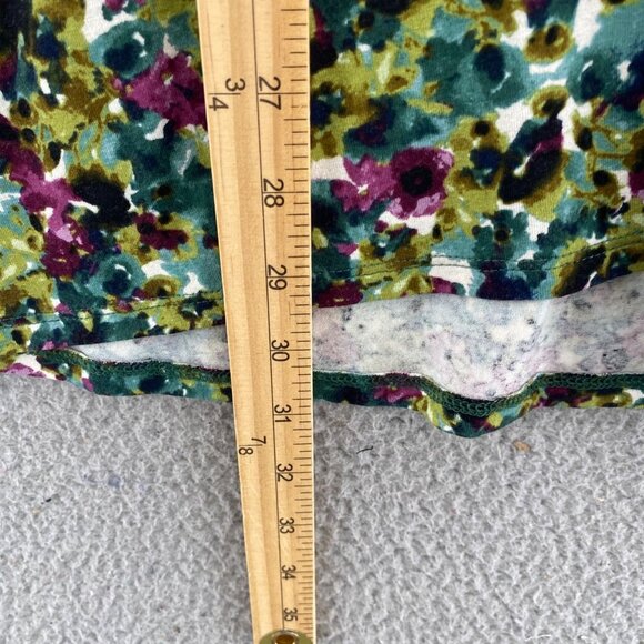 J Jill Top Womens Medium Green Multi Floral Wearever Long Sleeve Tunic Stretch - Picture 9 of 10